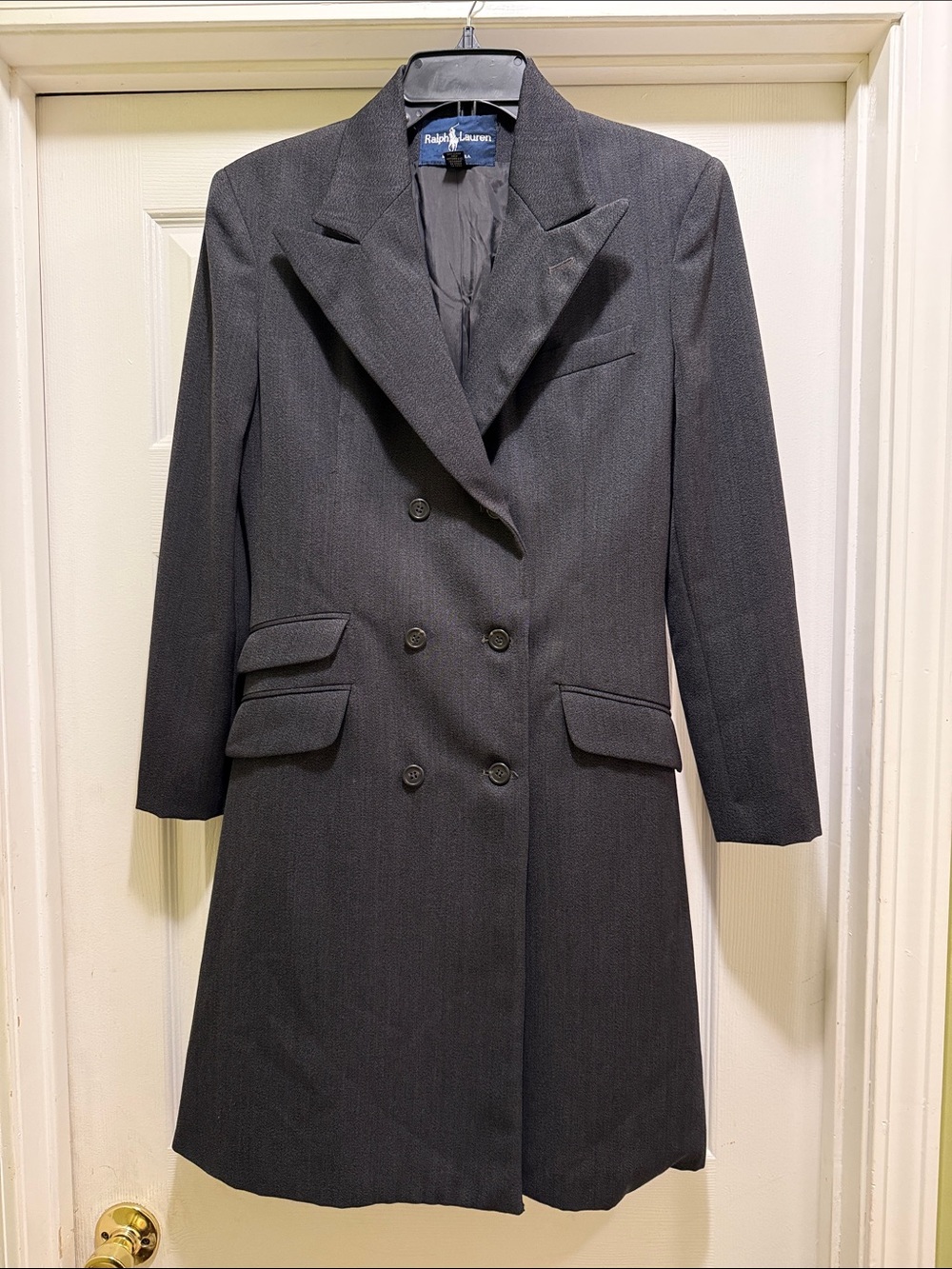 Vintage Ralph Lauren Wool Frock Coat 6 USA Double Breasted Equestrian - Picture 2 of 8